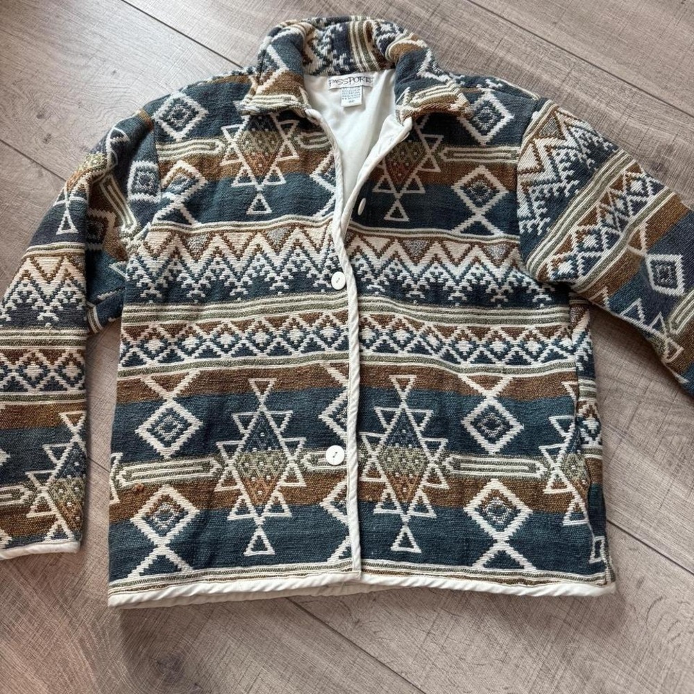 Vintage Southwestern Woven Jacket – Size M‎